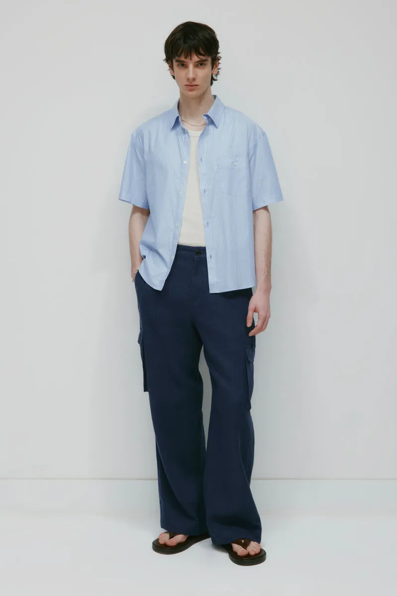 Men's Oxford Camp Shirt in White 8