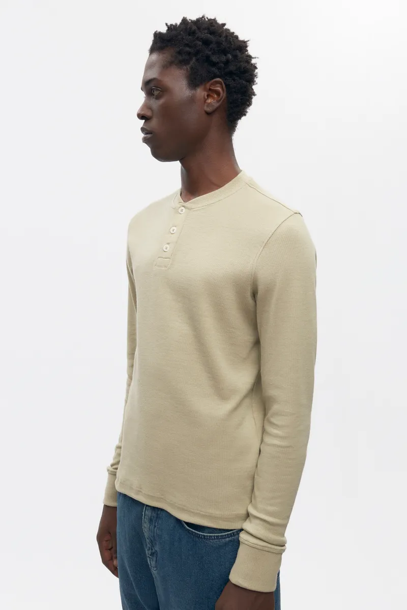Men's Rib Henley in Desert 2