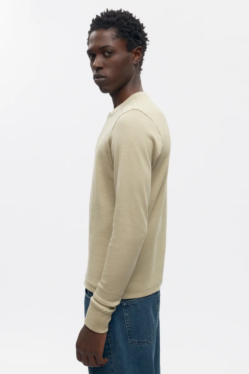 Men's Rib Henley in Desert 3