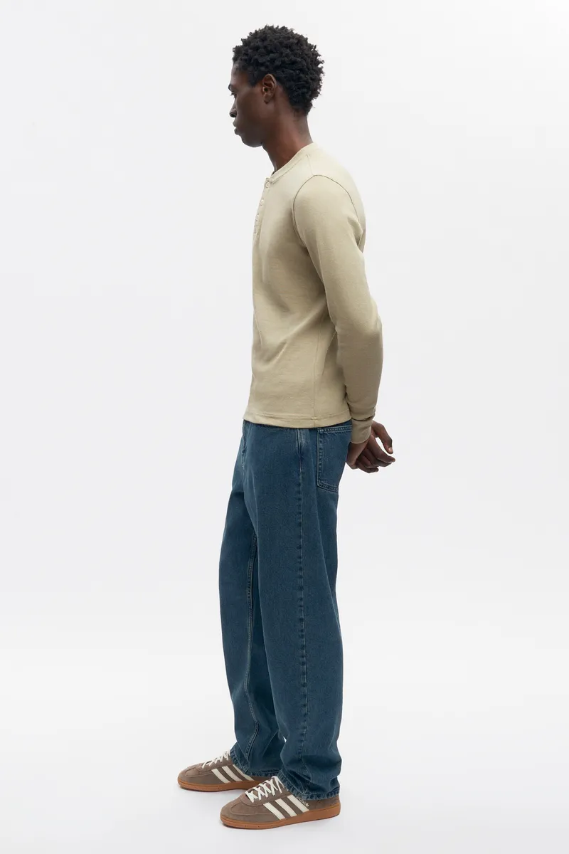 Men's Rib Henley in Desert 5