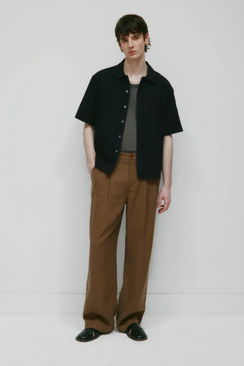 Men's Sila Linen Hoodie in Stone 8