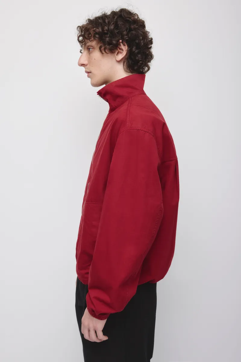Men's Stand Collar Jacket in Carmine 3