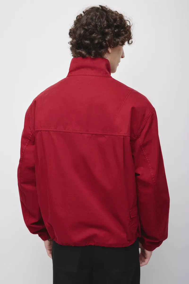 Men's Stand Collar Jacket in Carmine 4
