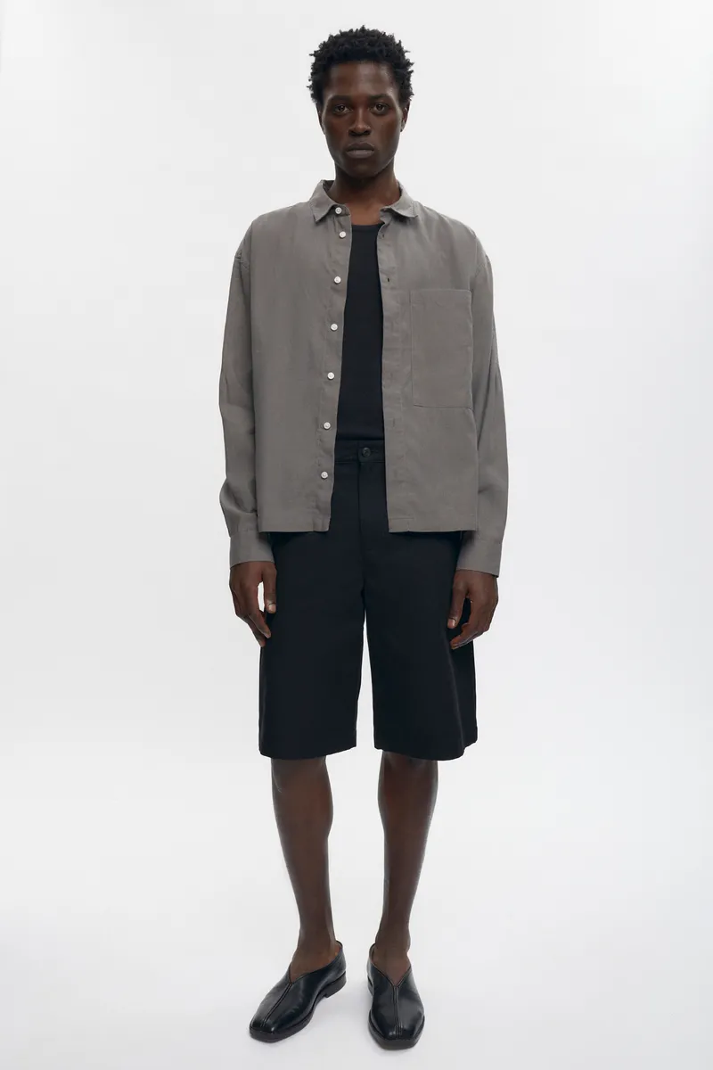 Twill Bermuda Shorts in Black