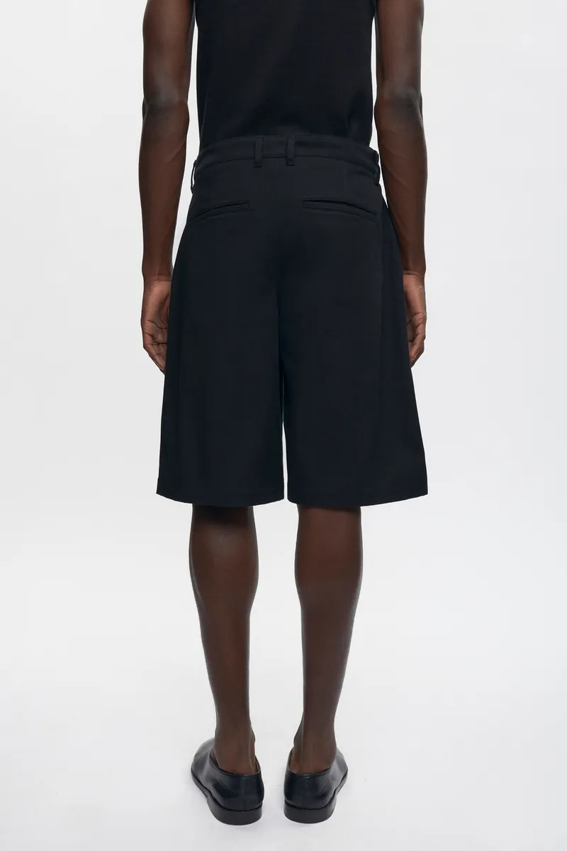 Twill Bermuda Shorts in Black 3
