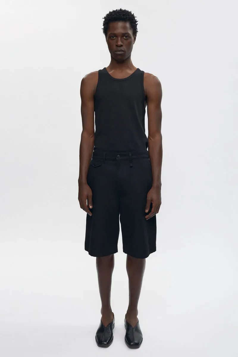 Twill Bermuda Shorts in Black 8