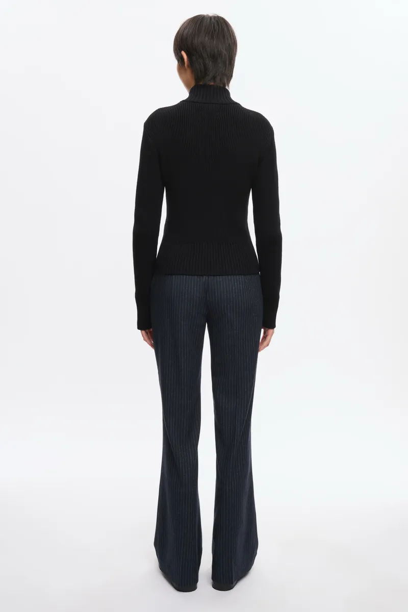 Women's Asymmetric Zip Sweater in Black 6