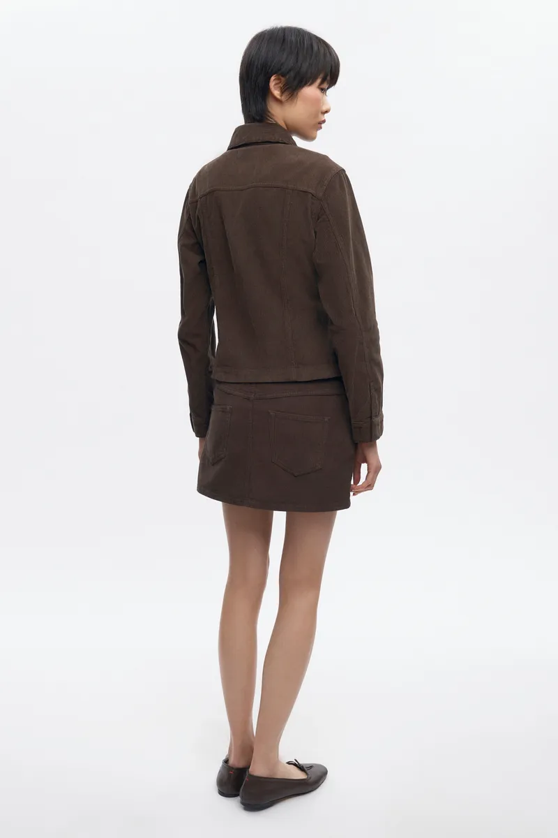 Women's Cord Mini Skirt in Coffee Bean 7