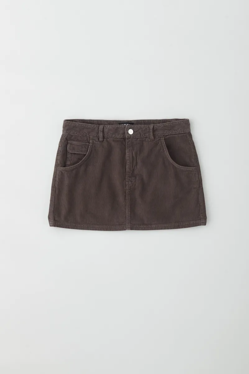 Women's Cord Mini Skirt in Coffee Bean 8