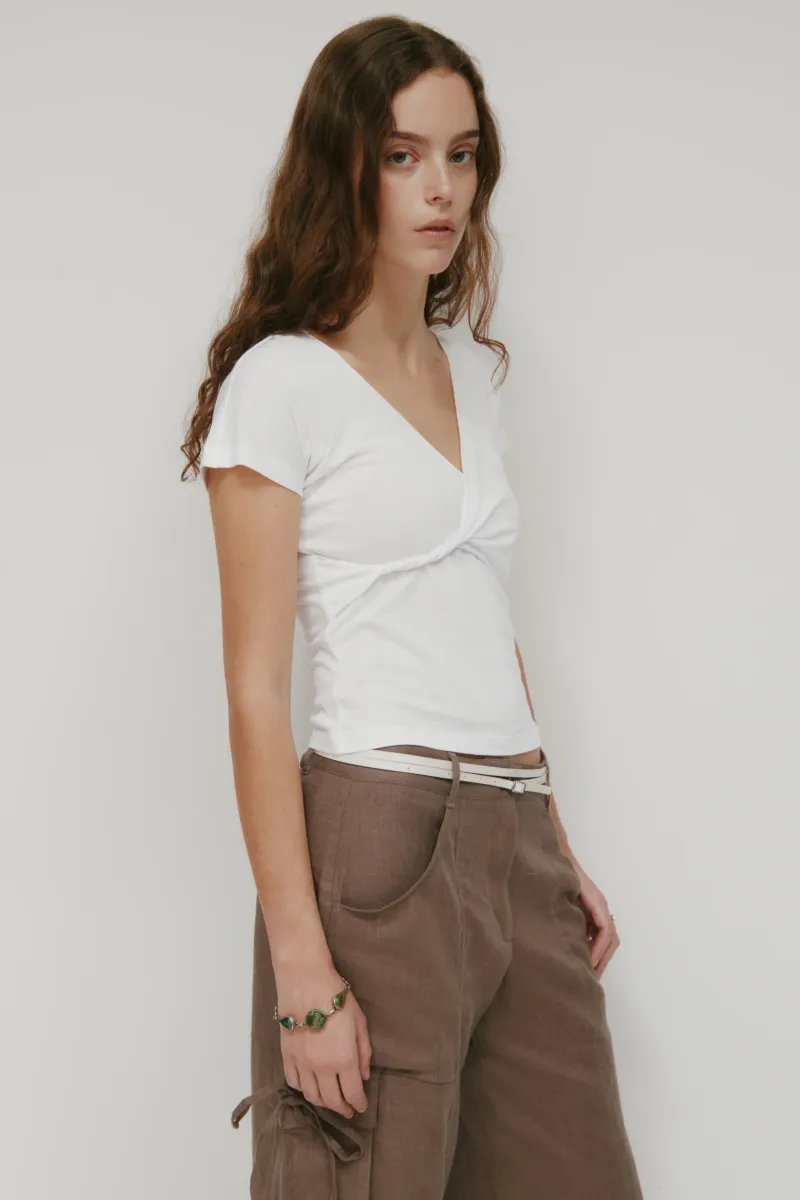 Women's Dalila Twist Top in White 3