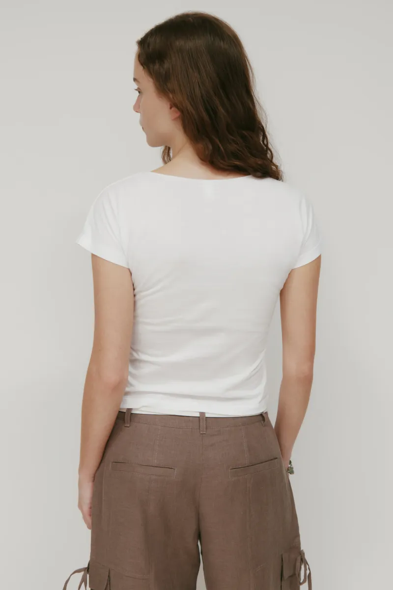 Women's Dalila Twist Top in White 4