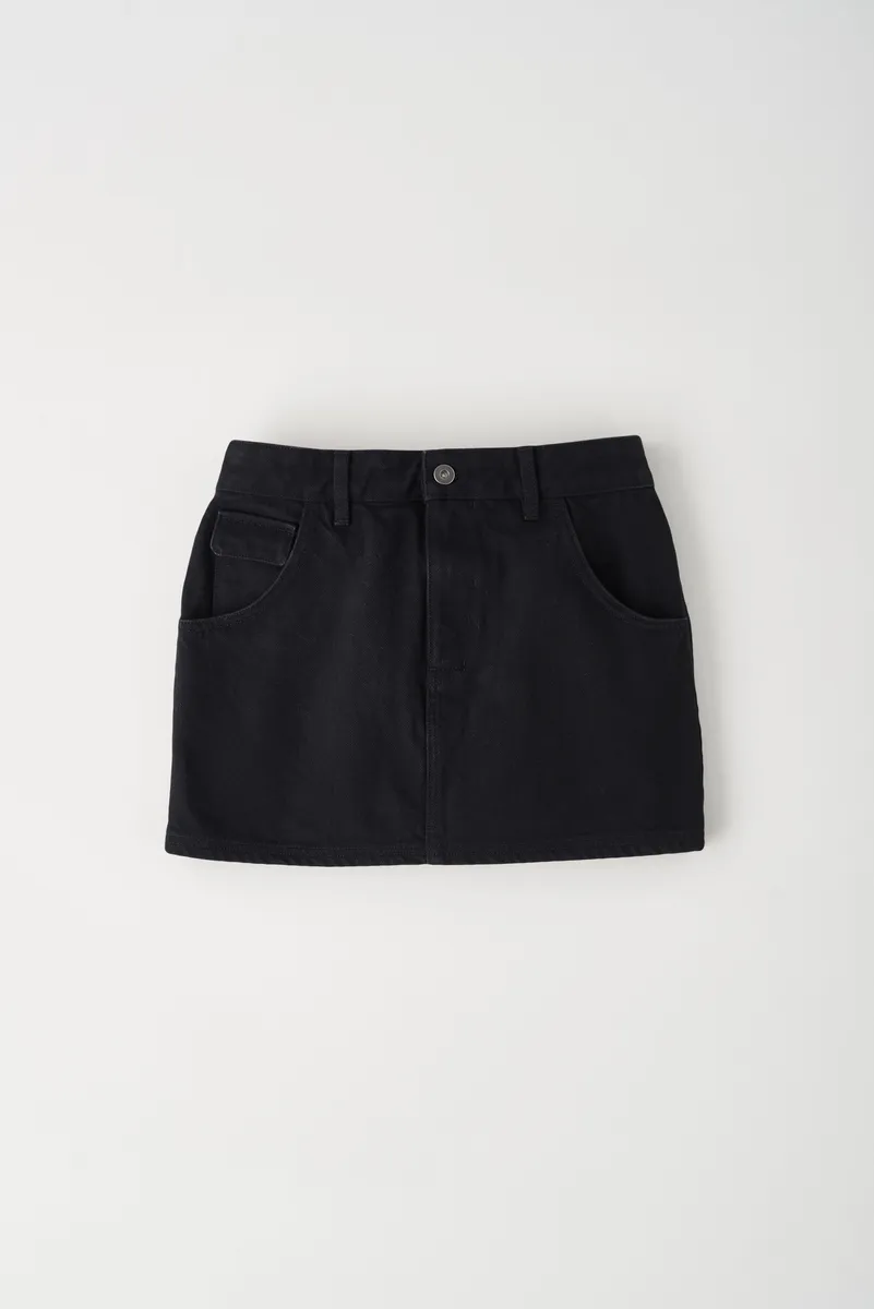 Women's Denim Mini Skirt in Black 7