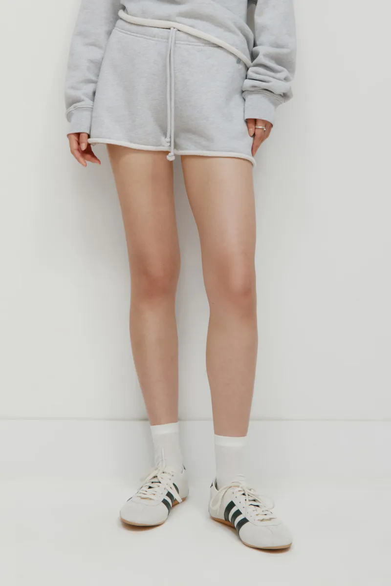 Women's French Terry Cutoff Mini Short in Cloud Mix 2