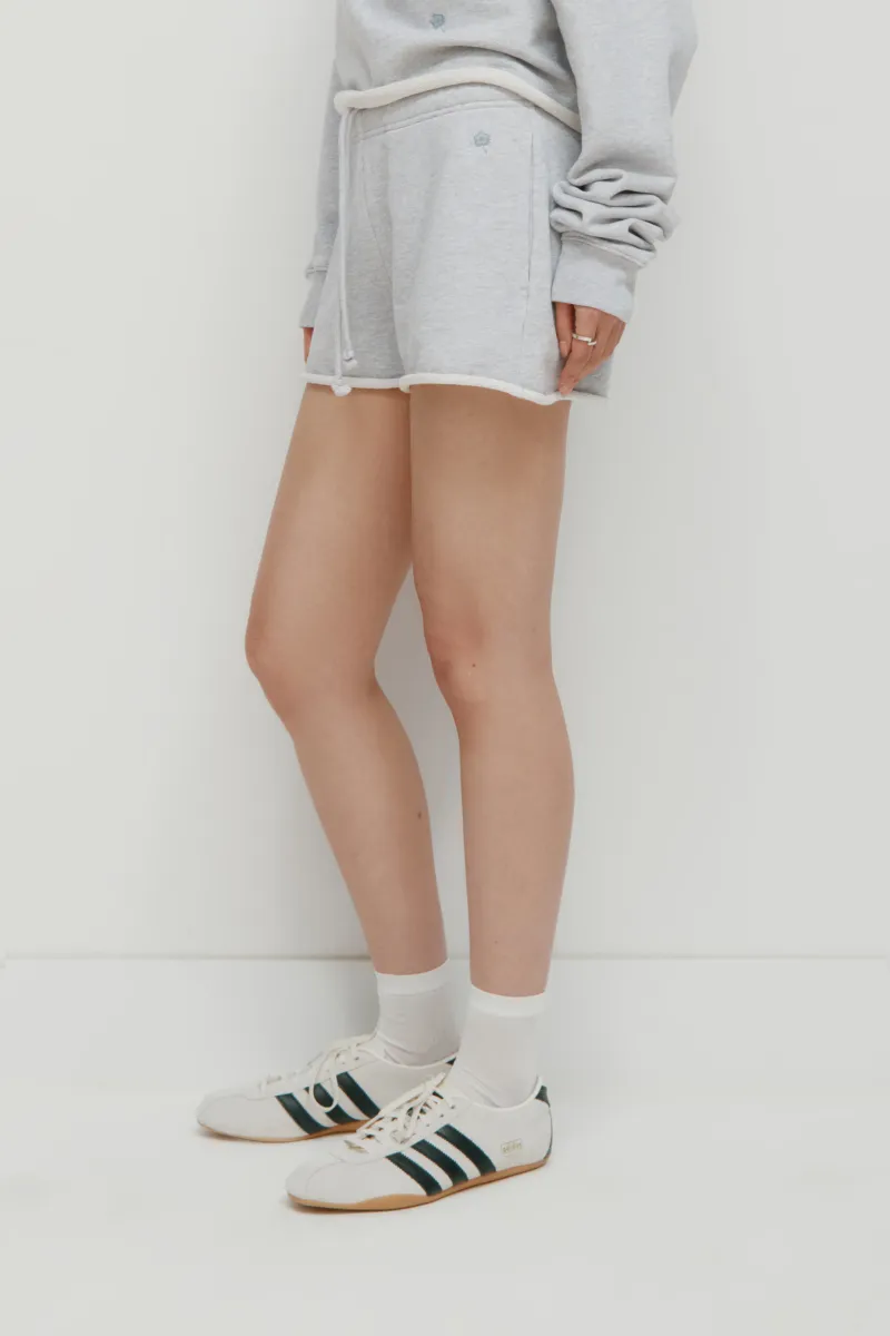 Women's French Terry Cutoff Mini Short in Cloud Mix 3