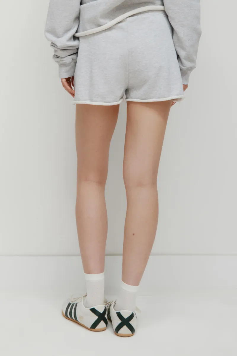 Women's French Terry Cutoff Mini Short in Cloud Mix 4