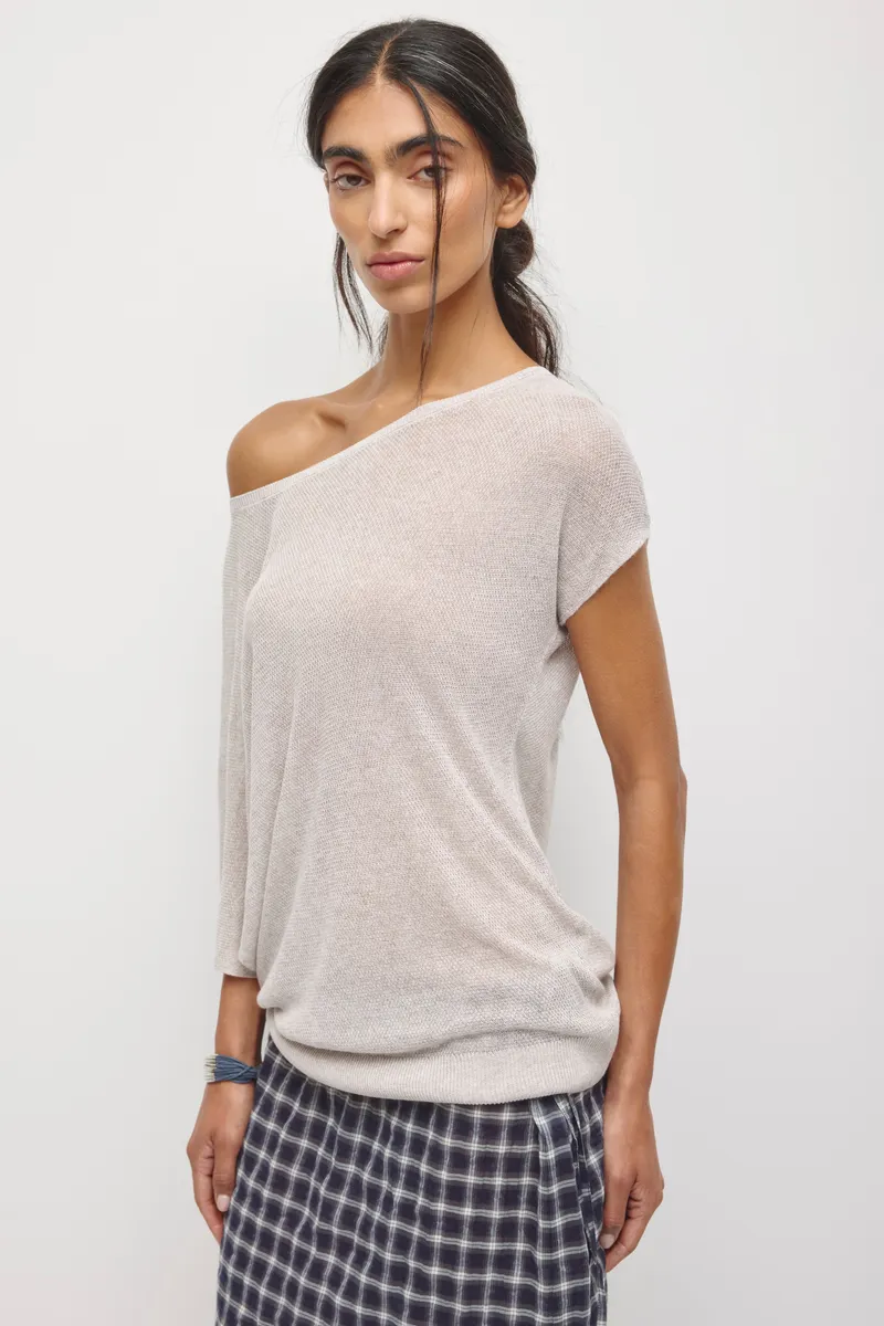 Women's Kenza Asymmetric Sweater in Piedra 3