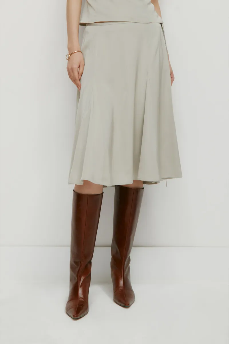 Women's Layali Midi Skirt in Dune Grass 2