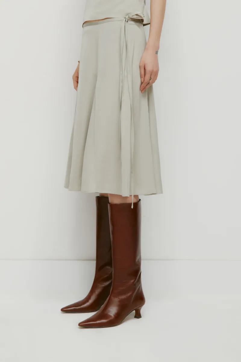 Women's Layali Midi Skirt in Dune Grass 3