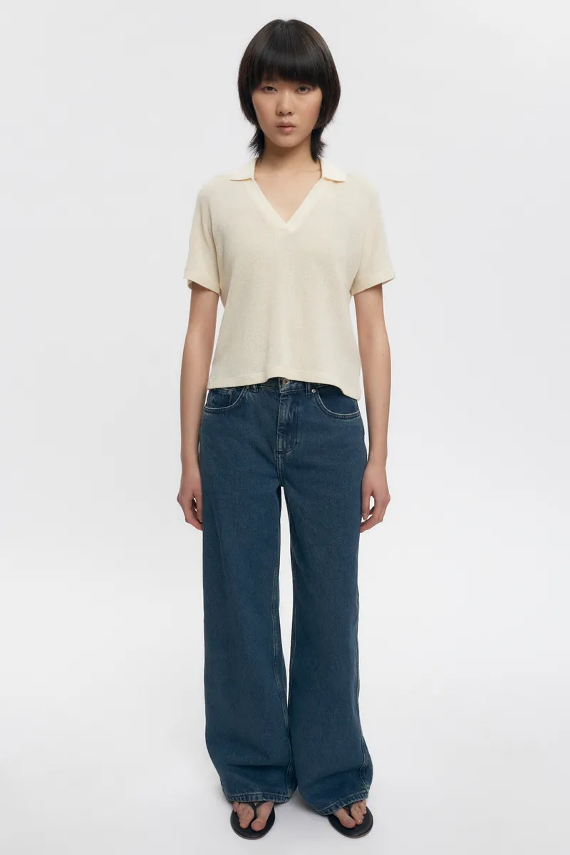 Women's Luxor Jersey Polo in Natural 2
