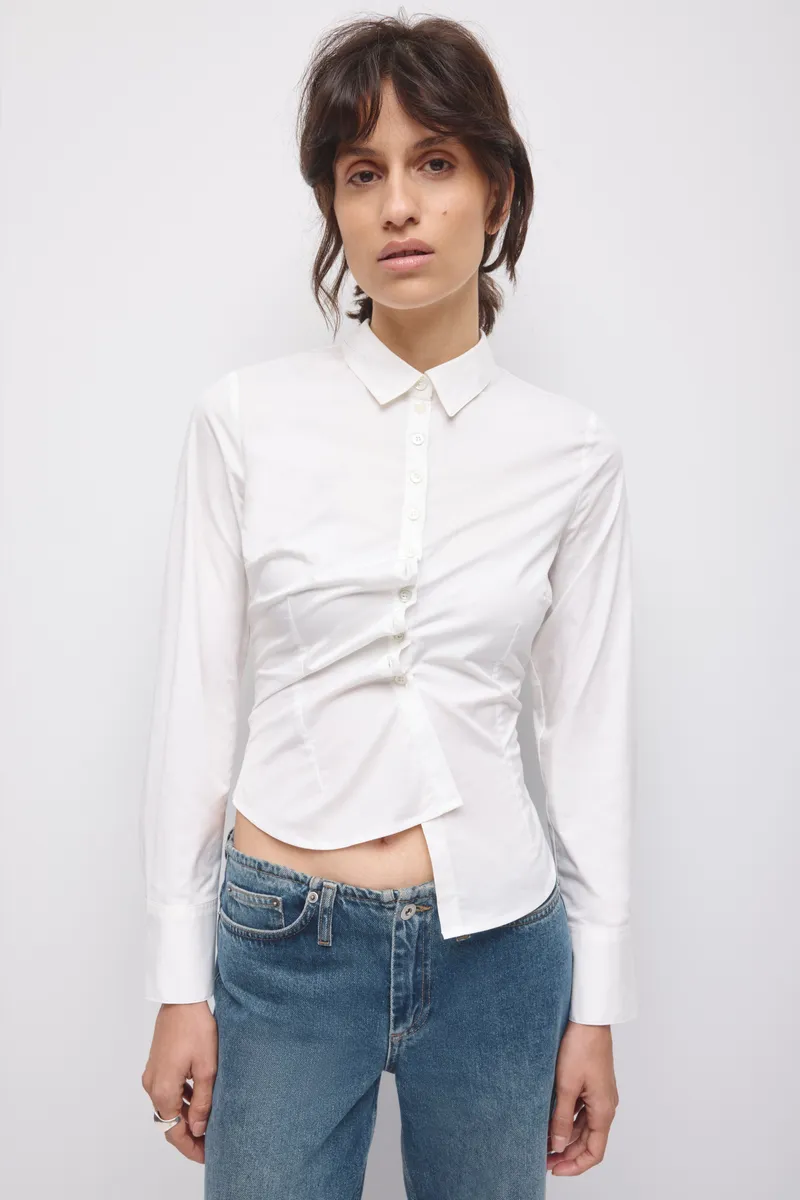 Women's Mahla Fitted Shirt in White 2