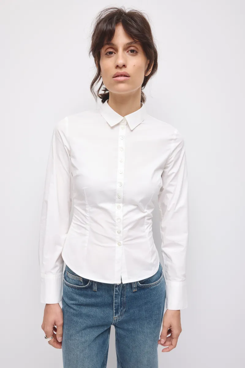 Women's Mahla Fitted Shirt in White 3