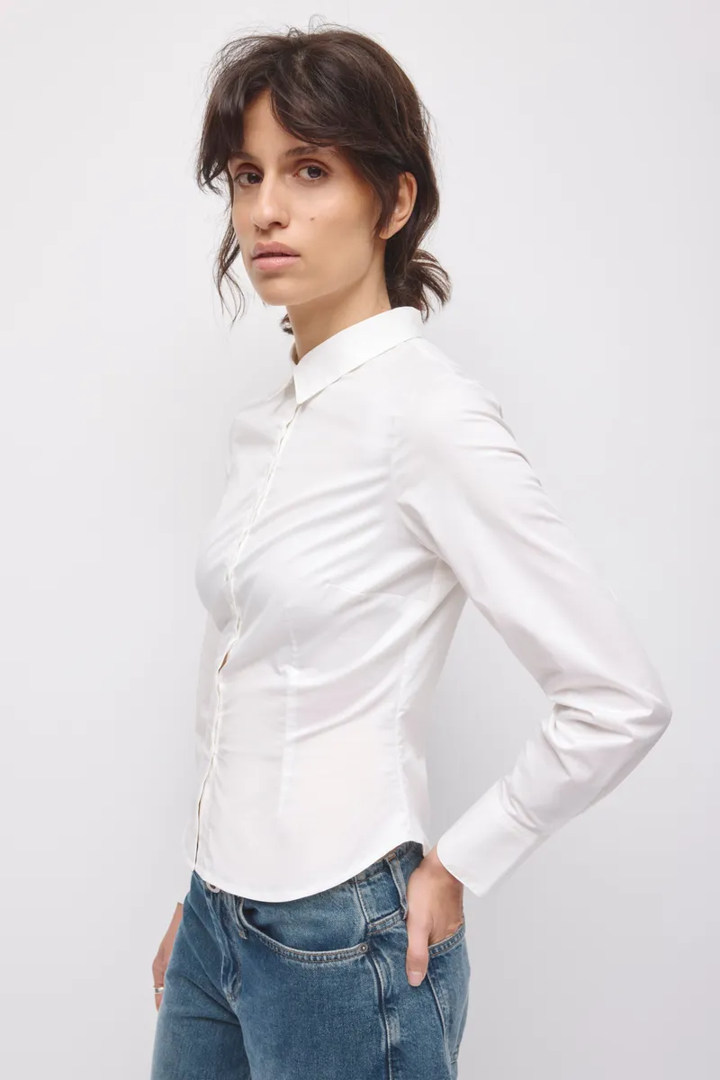 Women's Mahla Fitted Shirt in White 4
