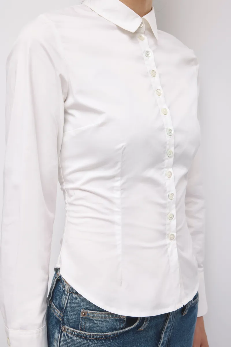 Women's Mahla Fitted Shirt in White 6