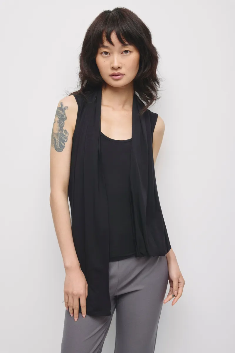 Women's Nayla Scarf Tank in Black
