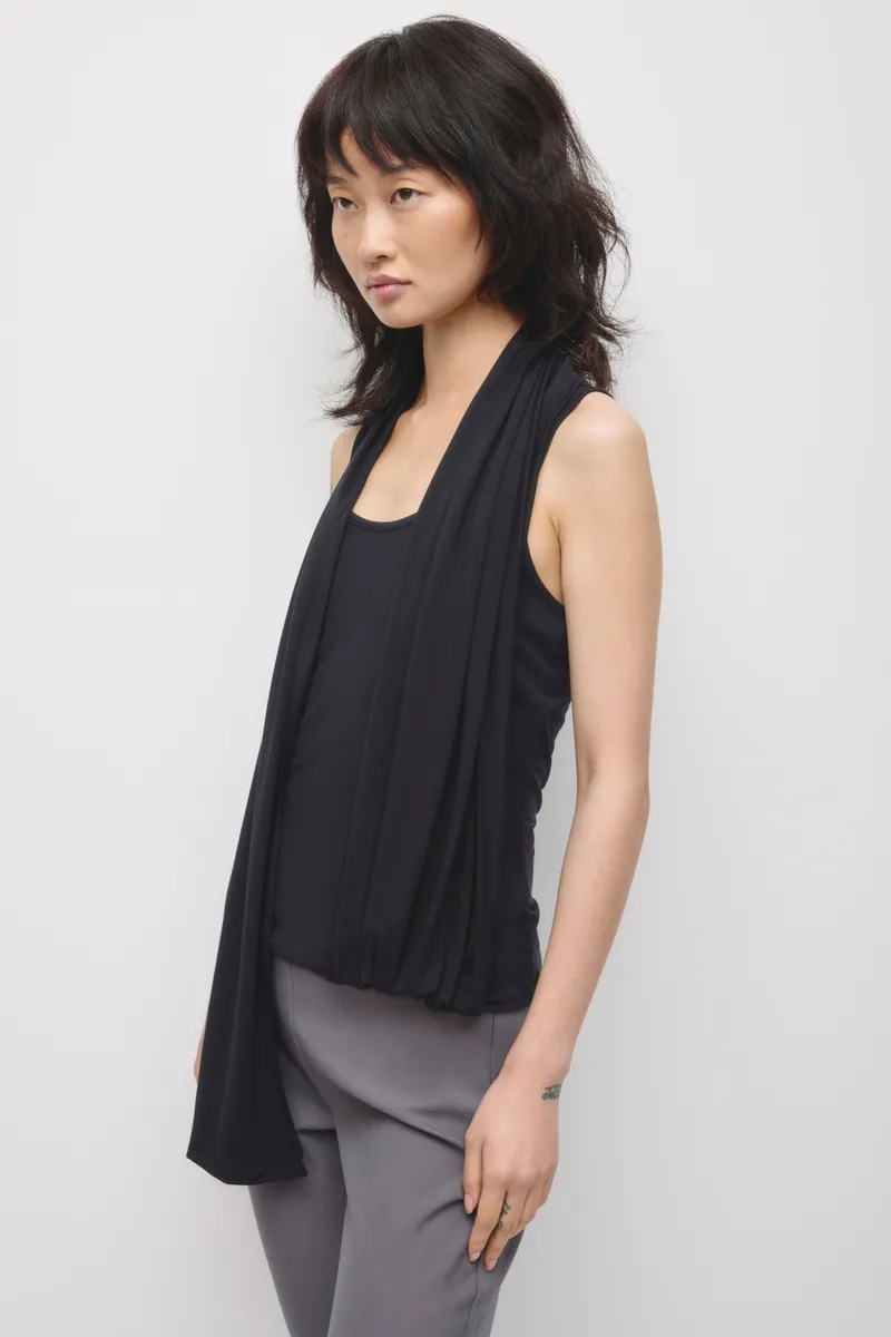Women's Nayla Scarf Tank in Black 4