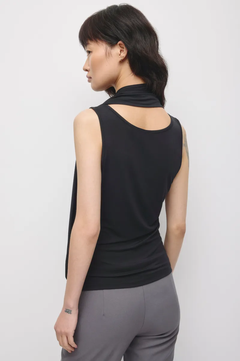 Women's Nayla Scarf Tank in Black 5