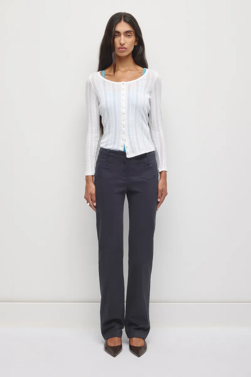Women's Rafa Low rise Twill Pant in Deep Ocean