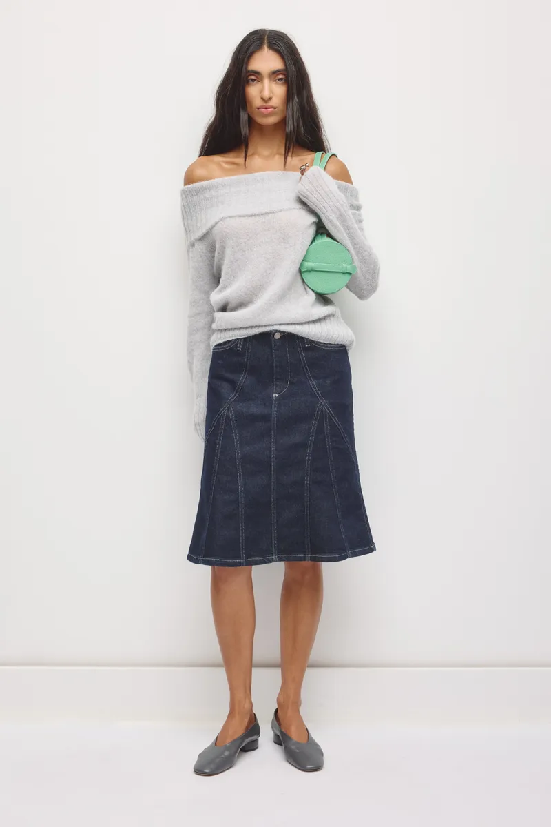 Women's Rafi Denim Kickout Skirt in Rinse