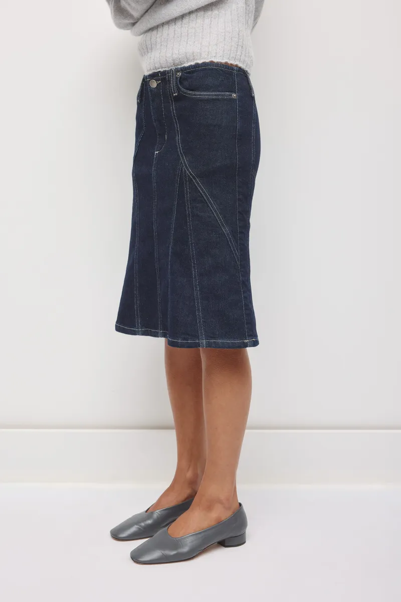 Women's Rafi Denim Kickout Skirt in Rinse 3
