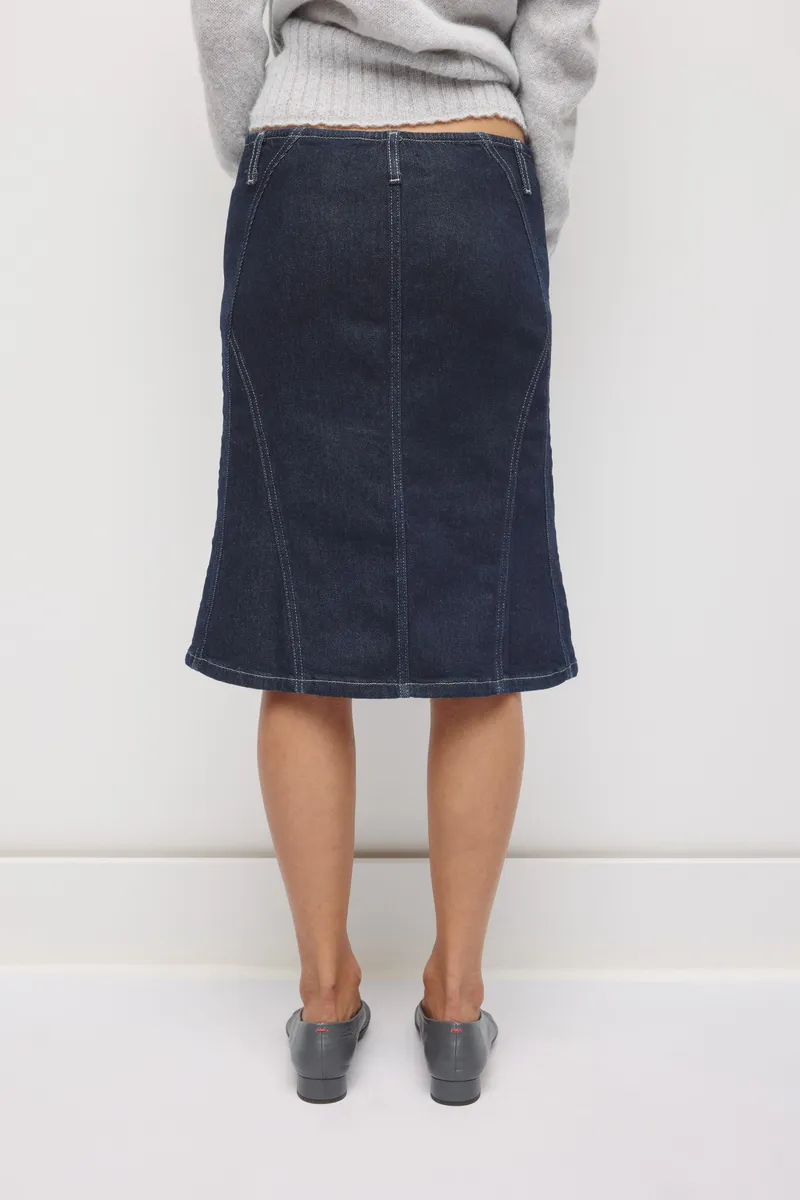 Women's Rafi Denim Kickout Skirt in Rinse 4