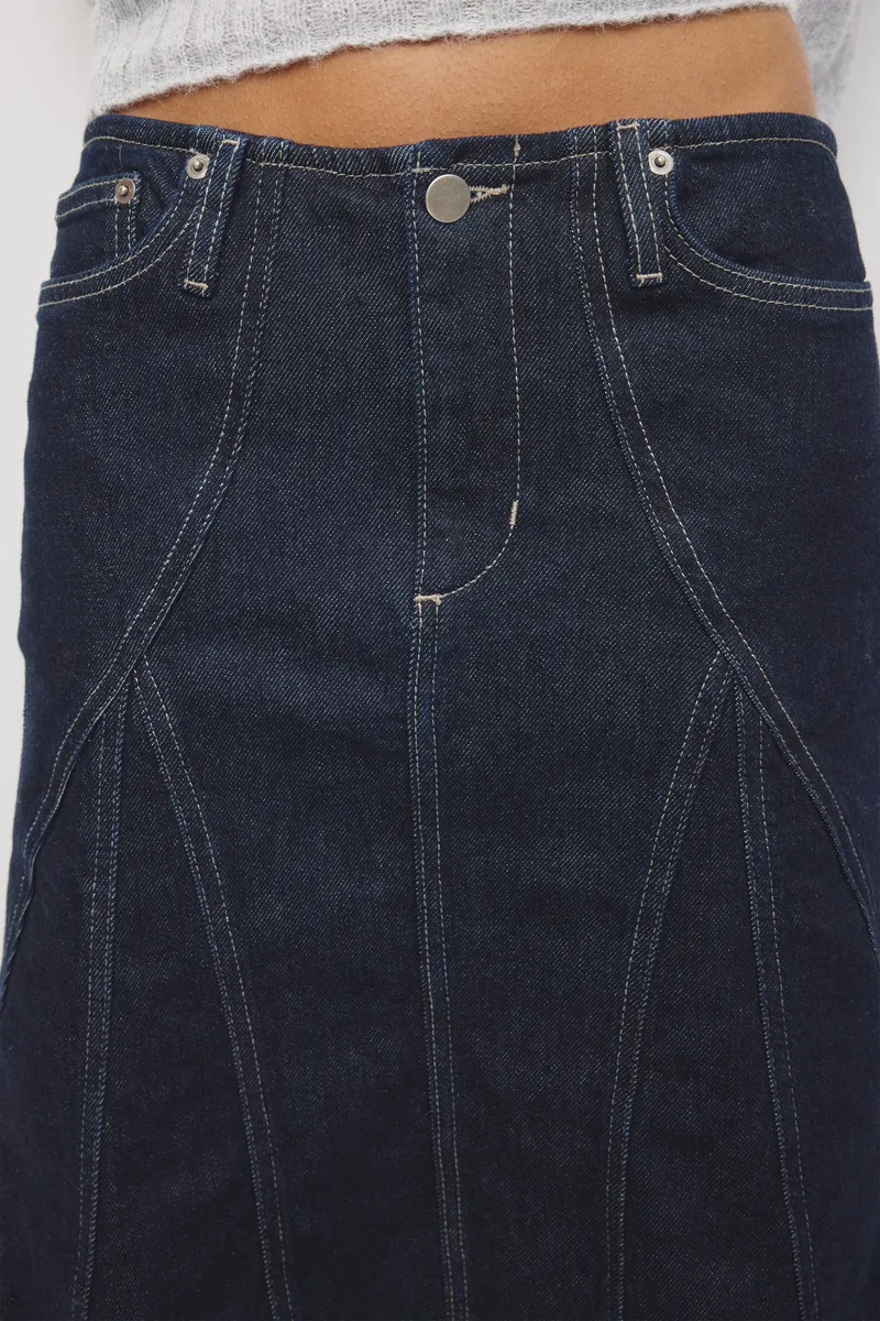 Women's Rafi Denim Kickout Skirt in Rinse 5