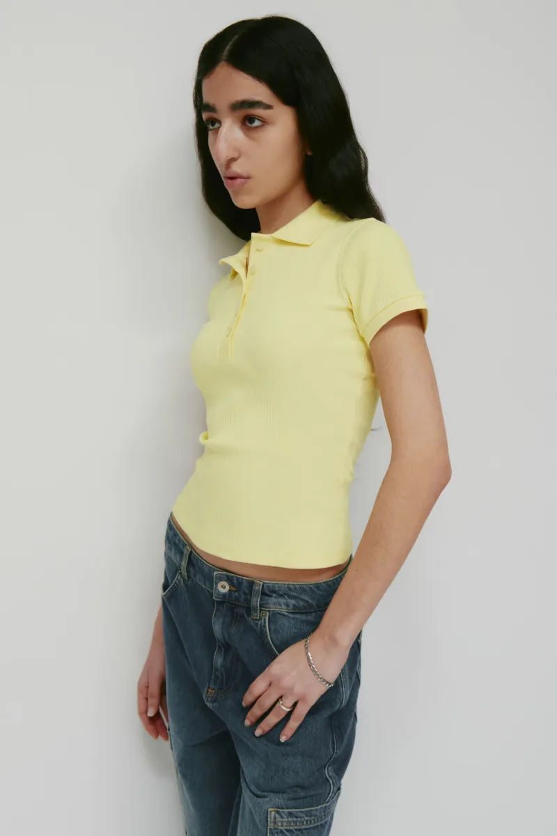 Women's Rib Polo in Sorbet 3