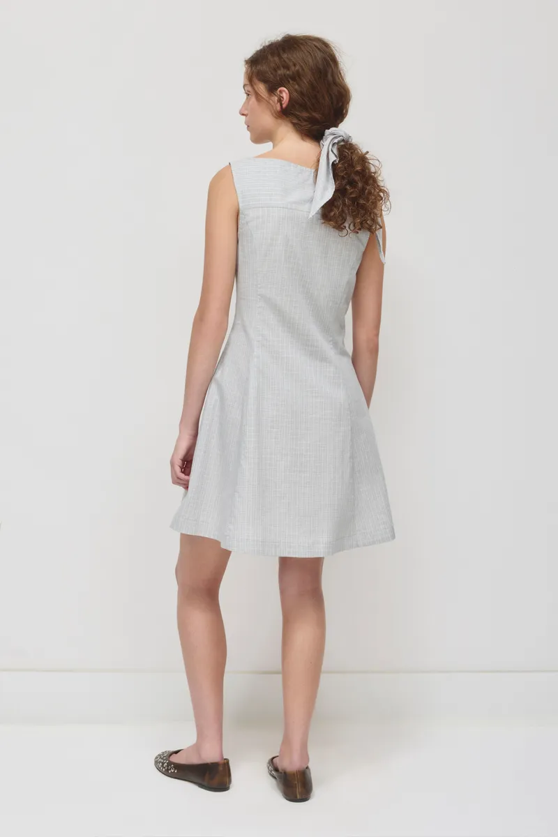 Women's Rima Boatneck Dress in Dune Grass Check 4