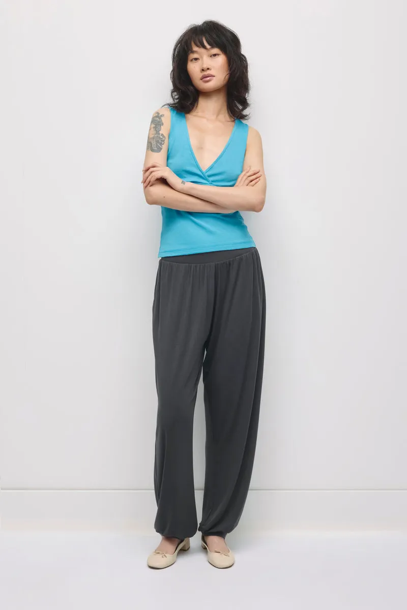Women's Ruched Boatneck Top in Black 7