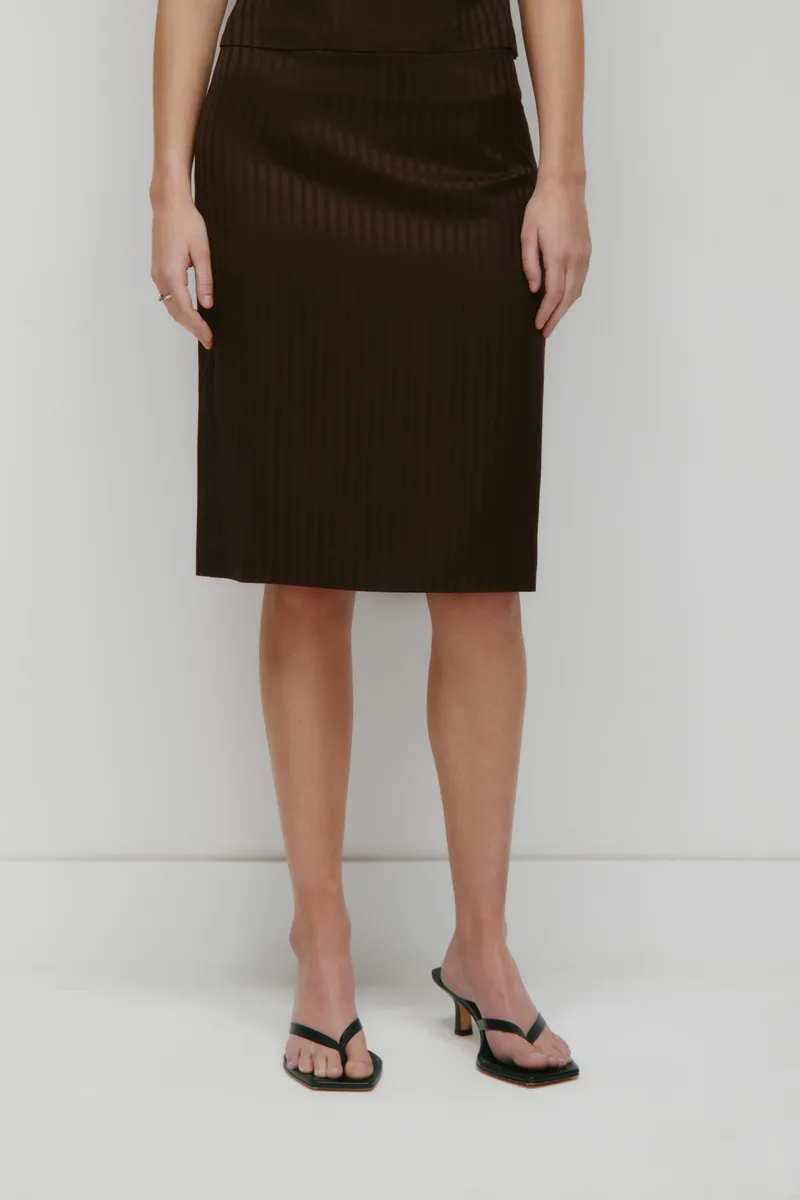 Women's Sahra Midi Skirt in Espresso 2