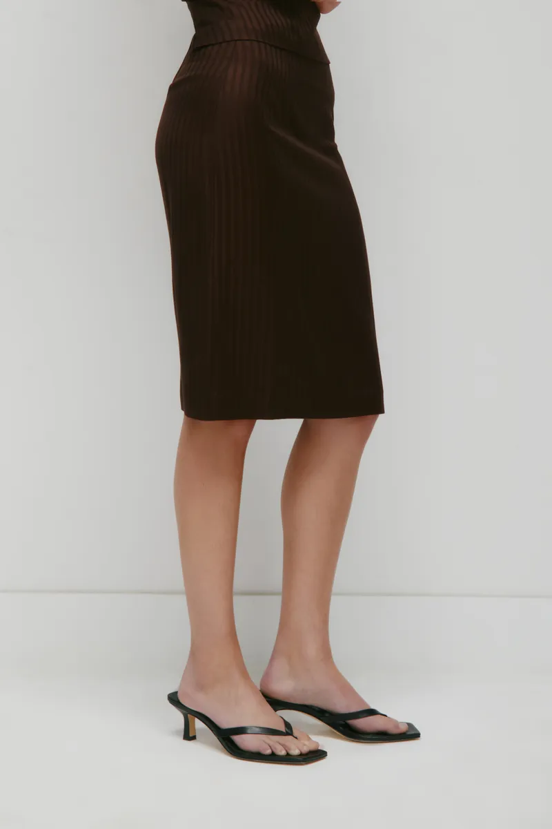 Women's Sahra Midi Skirt in Espresso 3