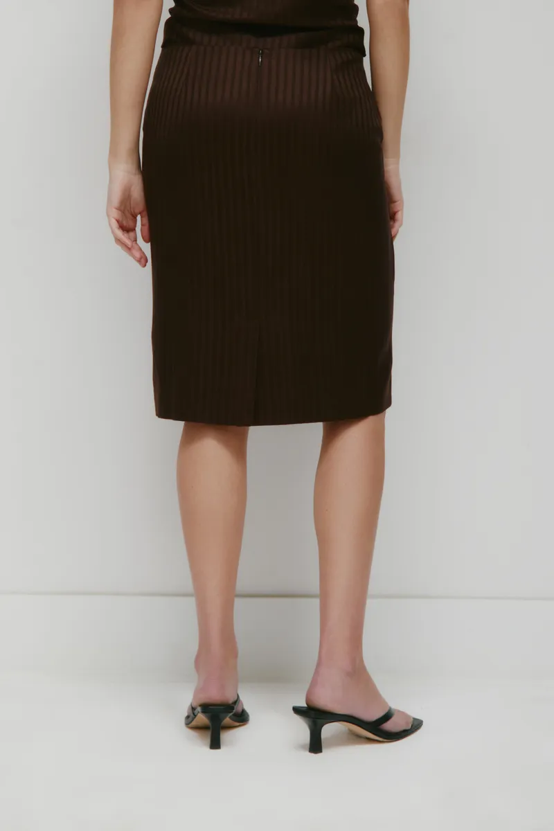 Women's Sahra Midi Skirt in Espresso 4