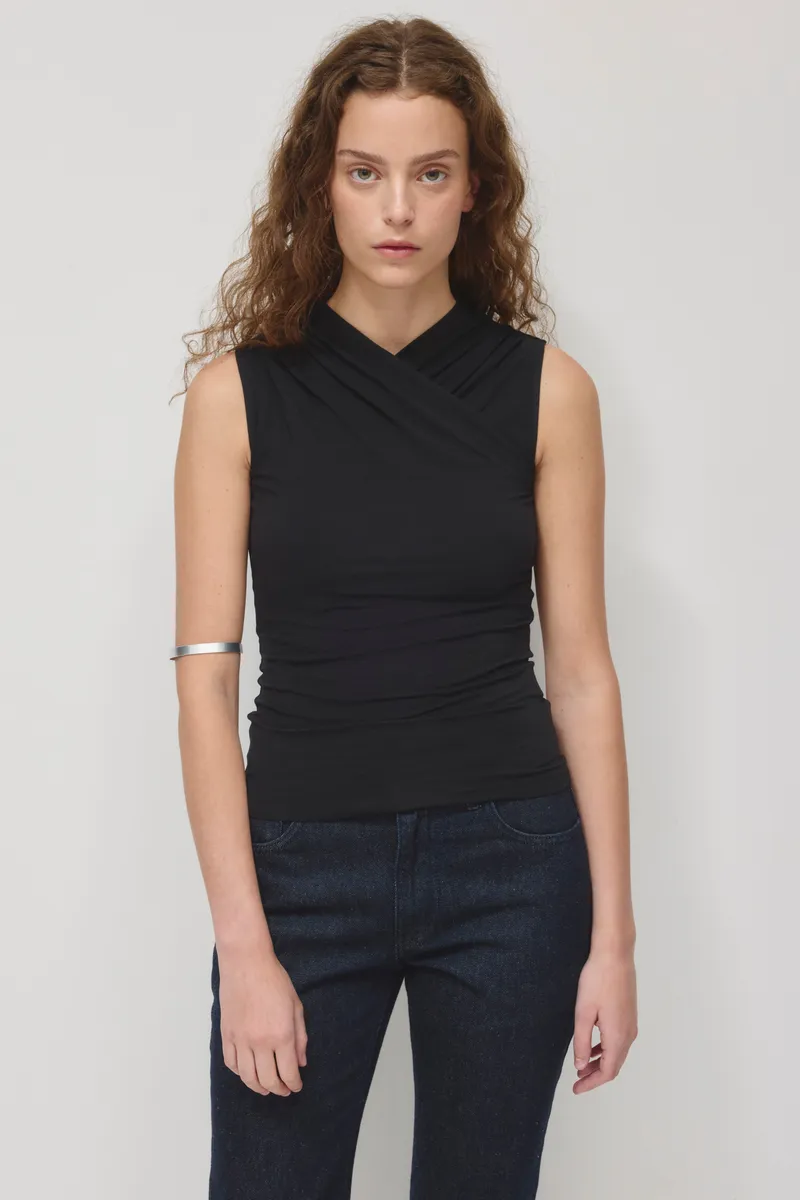 Women's Samira Wrap Tank in Black