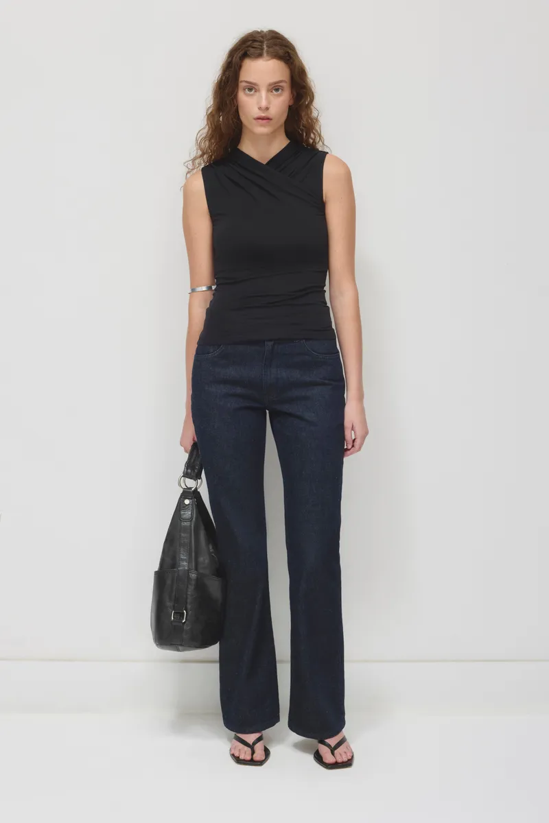 Women's Samira Wrap Tank in Black 2