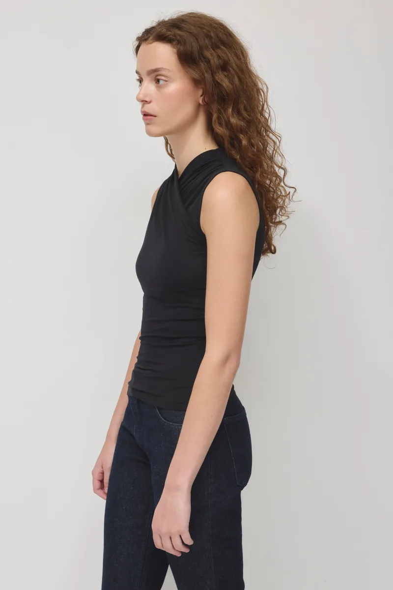 Women's Samira Wrap Tank in Black 3