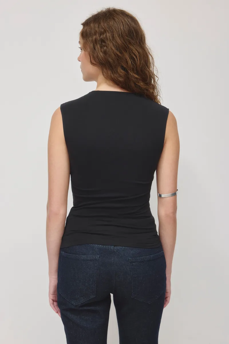Women's Samira Wrap Tank in Black 4