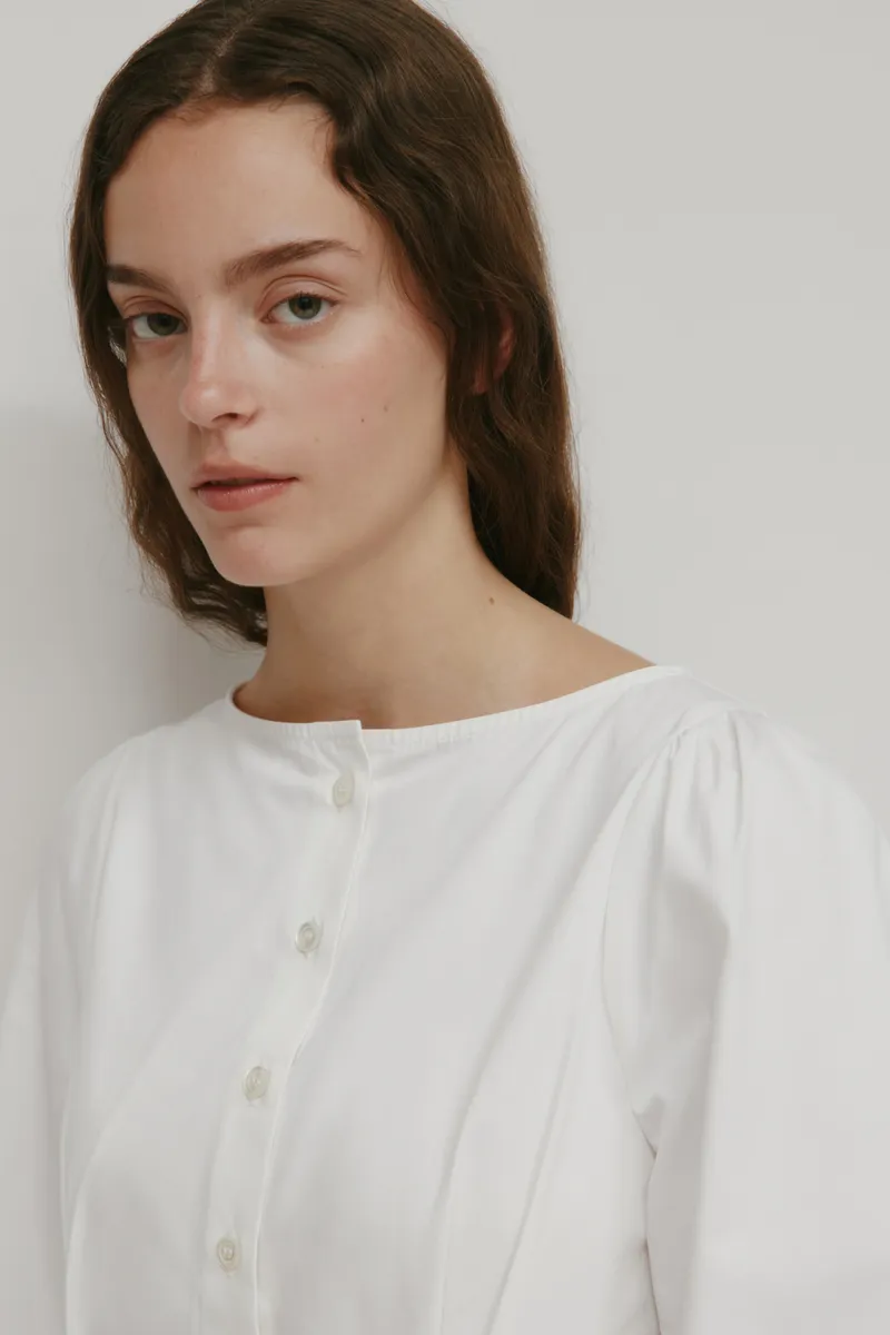 Women's Tara Poplin Blouse in White 5