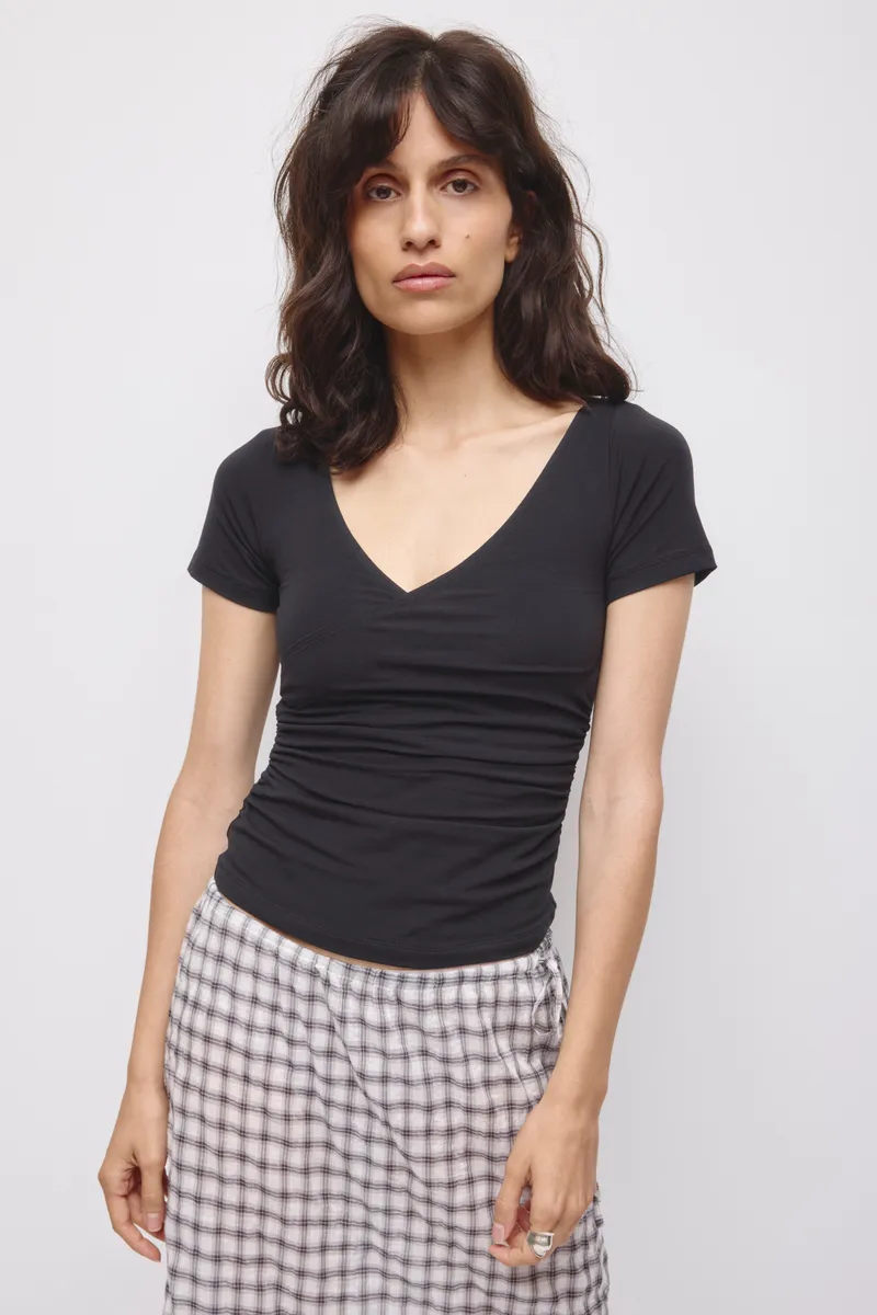Women's Thana Wrap Top in Black