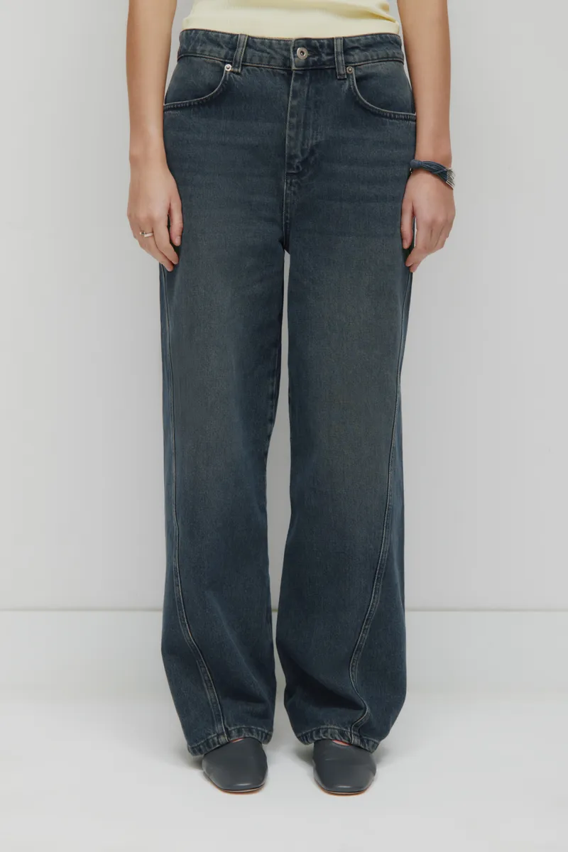 Women's Twisted Seam Denim in Storm Wash 4