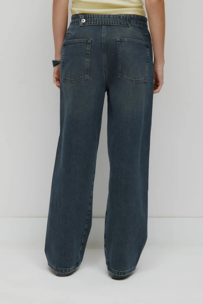Women's Twisted Seam Denim in Storm Wash 5