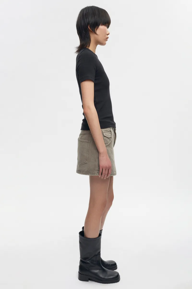 Women's Utility Denim Mini in Beluga 5